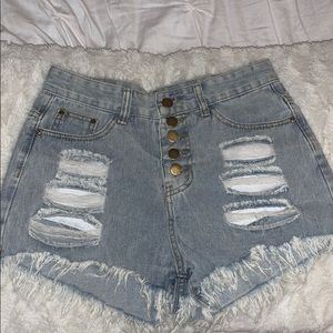 Ripped Jean Short $$